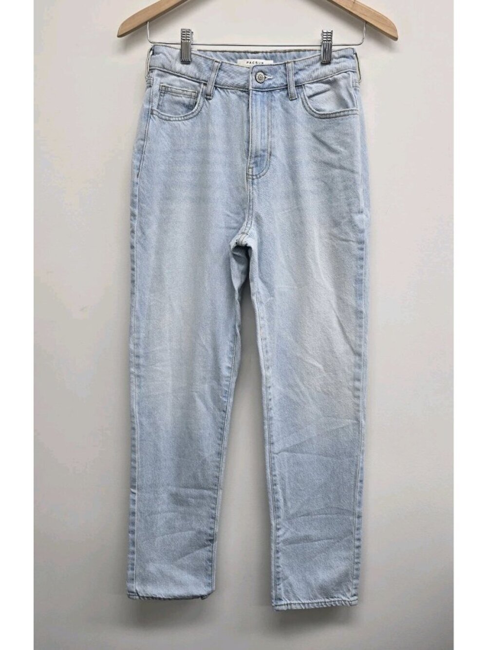 PacSun Mom Jeans Size 25 High Rise Light Wash 5 Pocket Blue Denim EUC